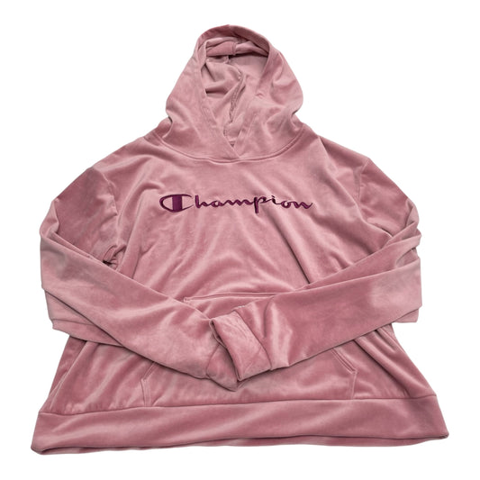 Sweatshirt Hoodie By Champion In Pink, Size: Xl