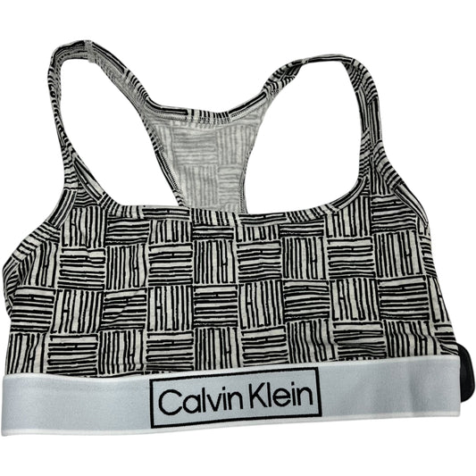 Athletic Bra By Calvin Klein In Black & White, Size: S