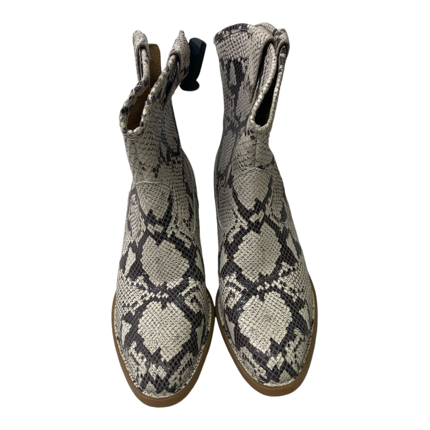 Boots Ankle Heels By Born In Snakeskin Print, Size: 8