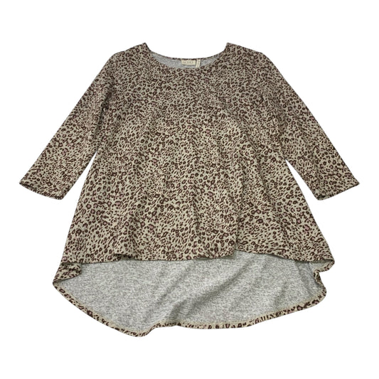 Top 3/4 Sleeve By Logo In Animal Print, Size: Xs