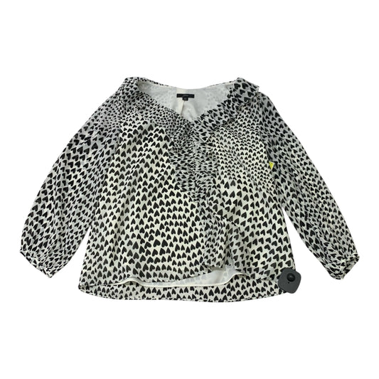 Blouse Long Sleeve By J. Crew In Black & White, Size: Xs