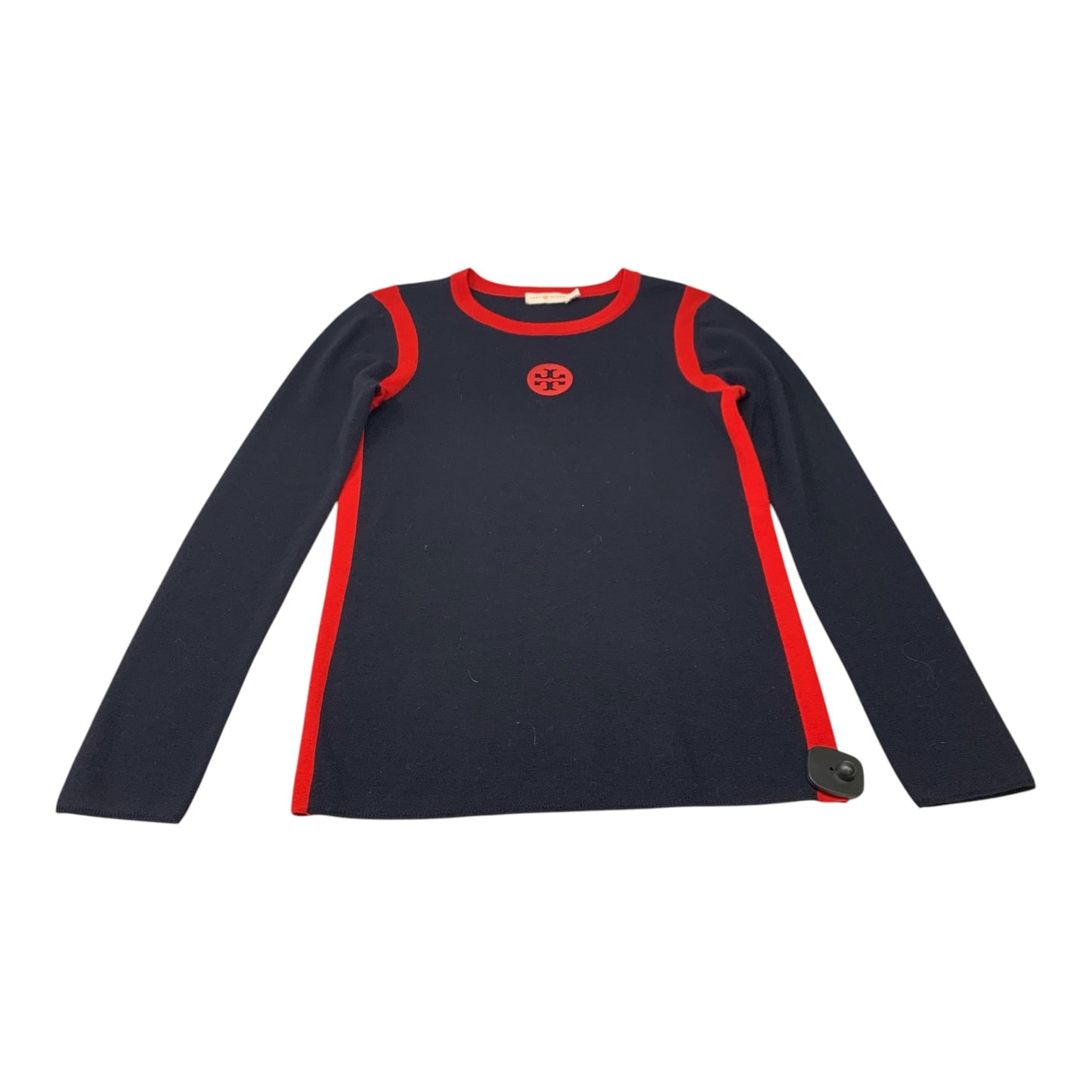 Top Long Sleeve Designer By Tory Burch In Blue & Red, Size: L