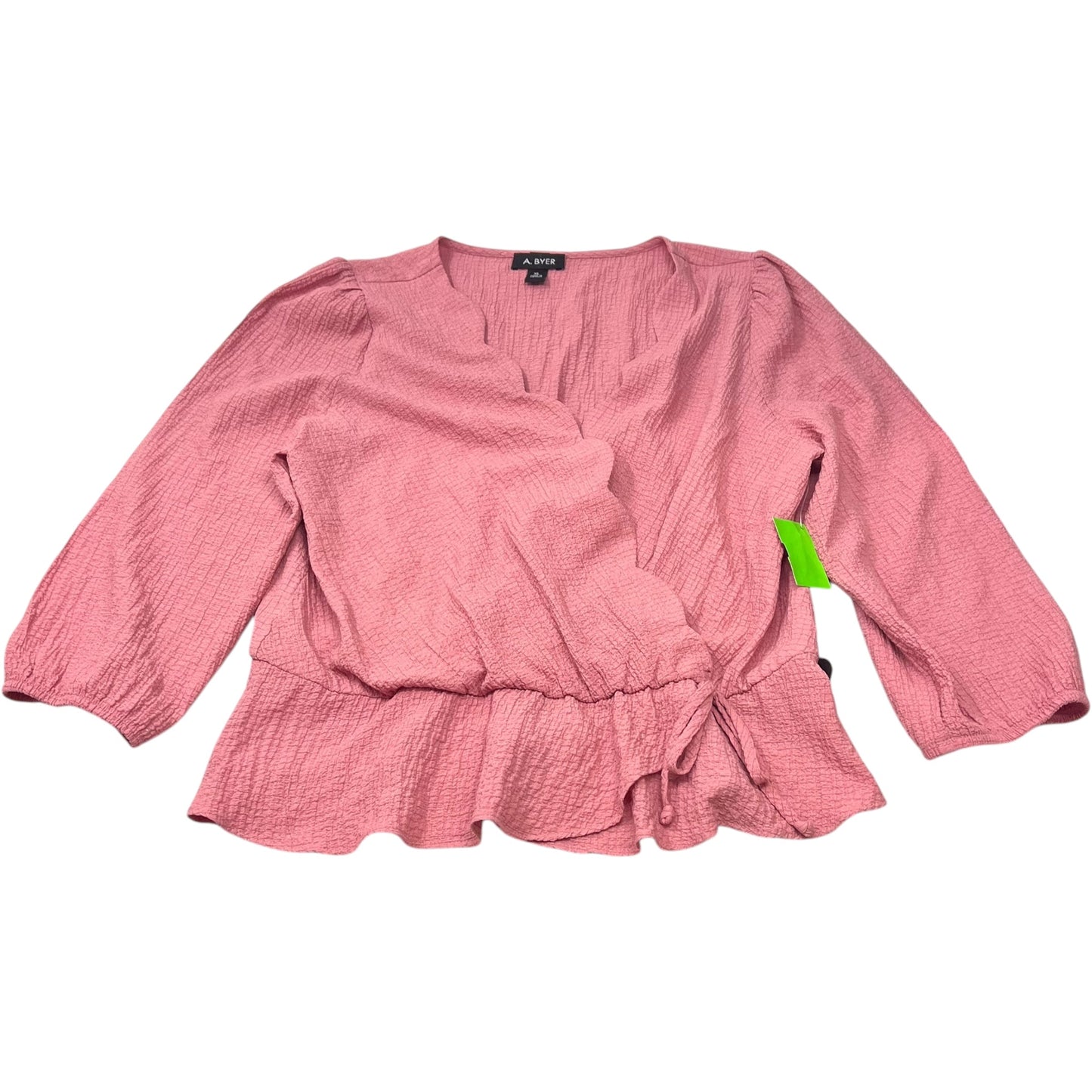 Top Long Sleeve By A Byer In Pink, Size: Xl