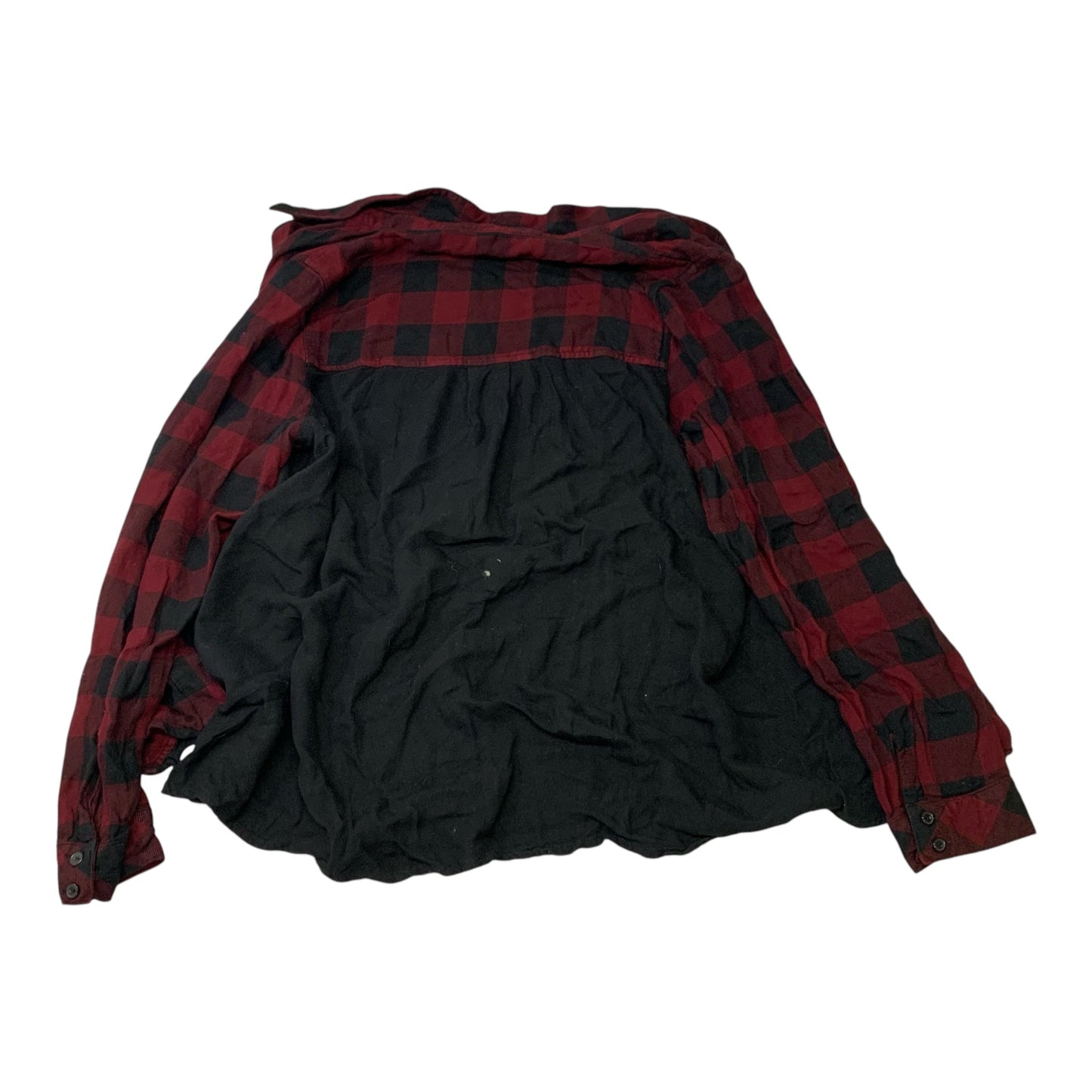 Top Long Sleeve By Kensie In Plaid Pattern, Size: L