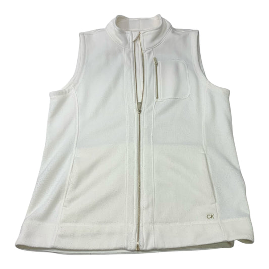 Vest Sweater By Calvin Klein In White, Size: L