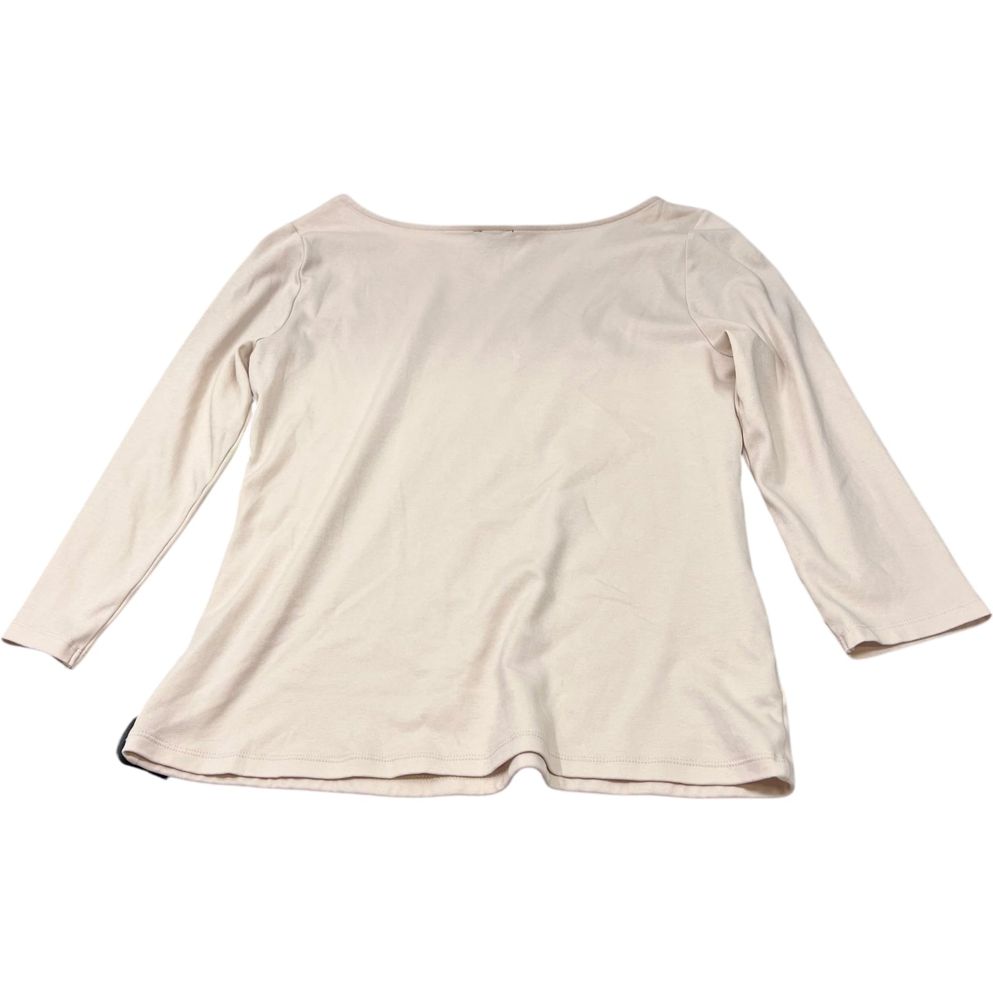 Top 3/4 Sleeve Basic By Ann Taylor In Cream, Size: L