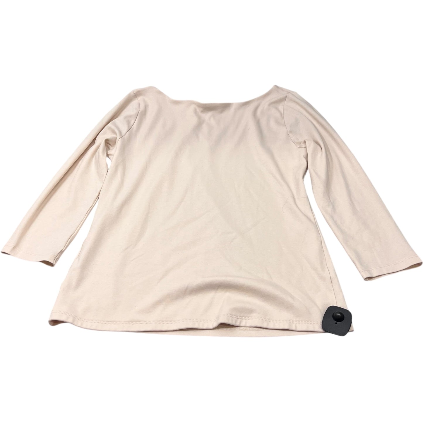 Top 3/4 Sleeve Basic By Ann Taylor In Cream, Size: L