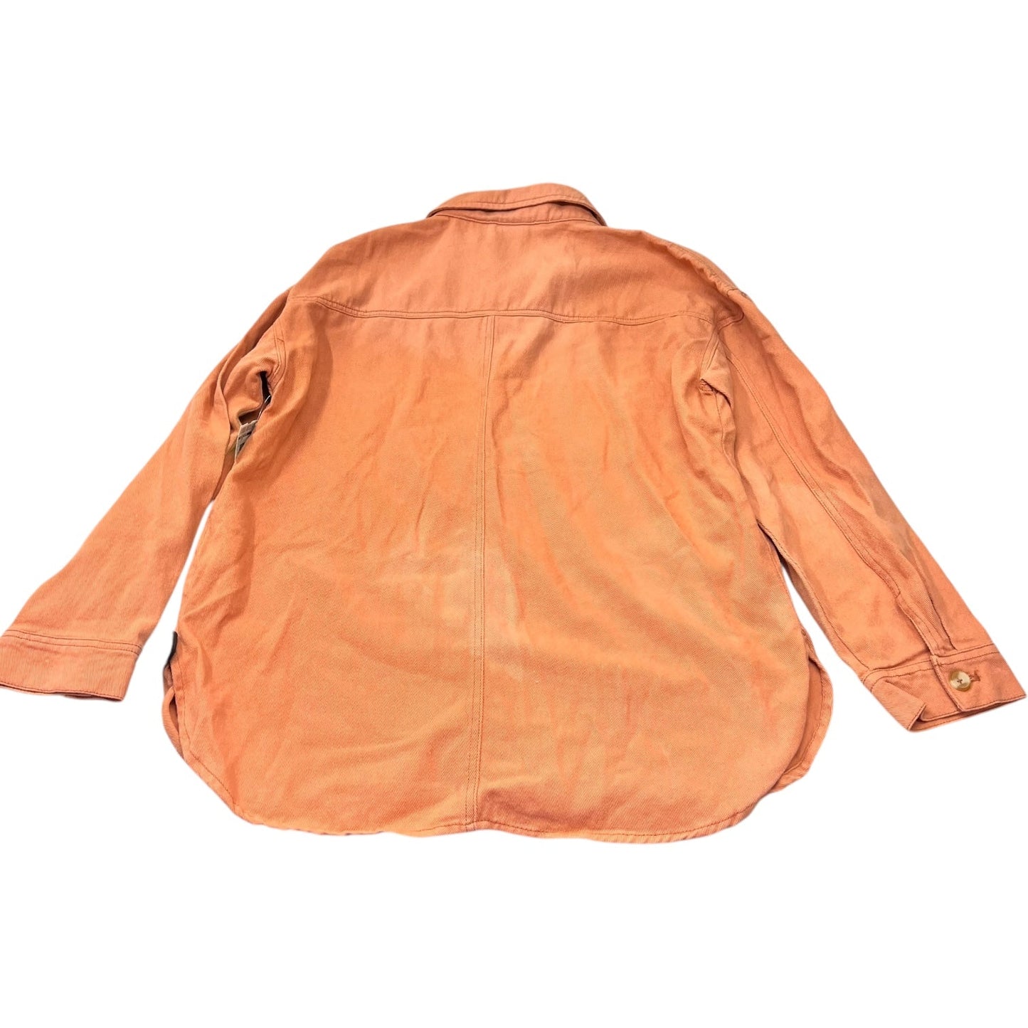 Jacket Denim By Clothes Mentor In Orange Denim, Size: L