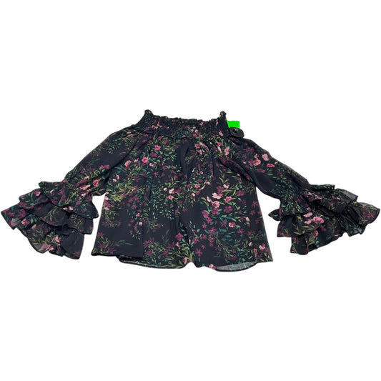 Blouse Long Sleeve By Cece In Floral Print, Size: Xs