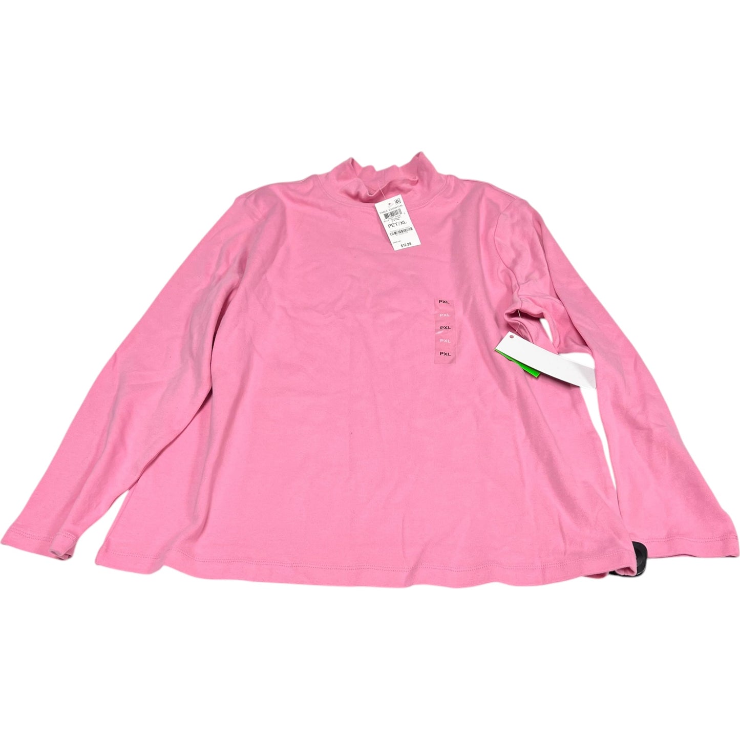 Top Long Sleeve Basic By Karen Scott In Pink, Size: Xlp