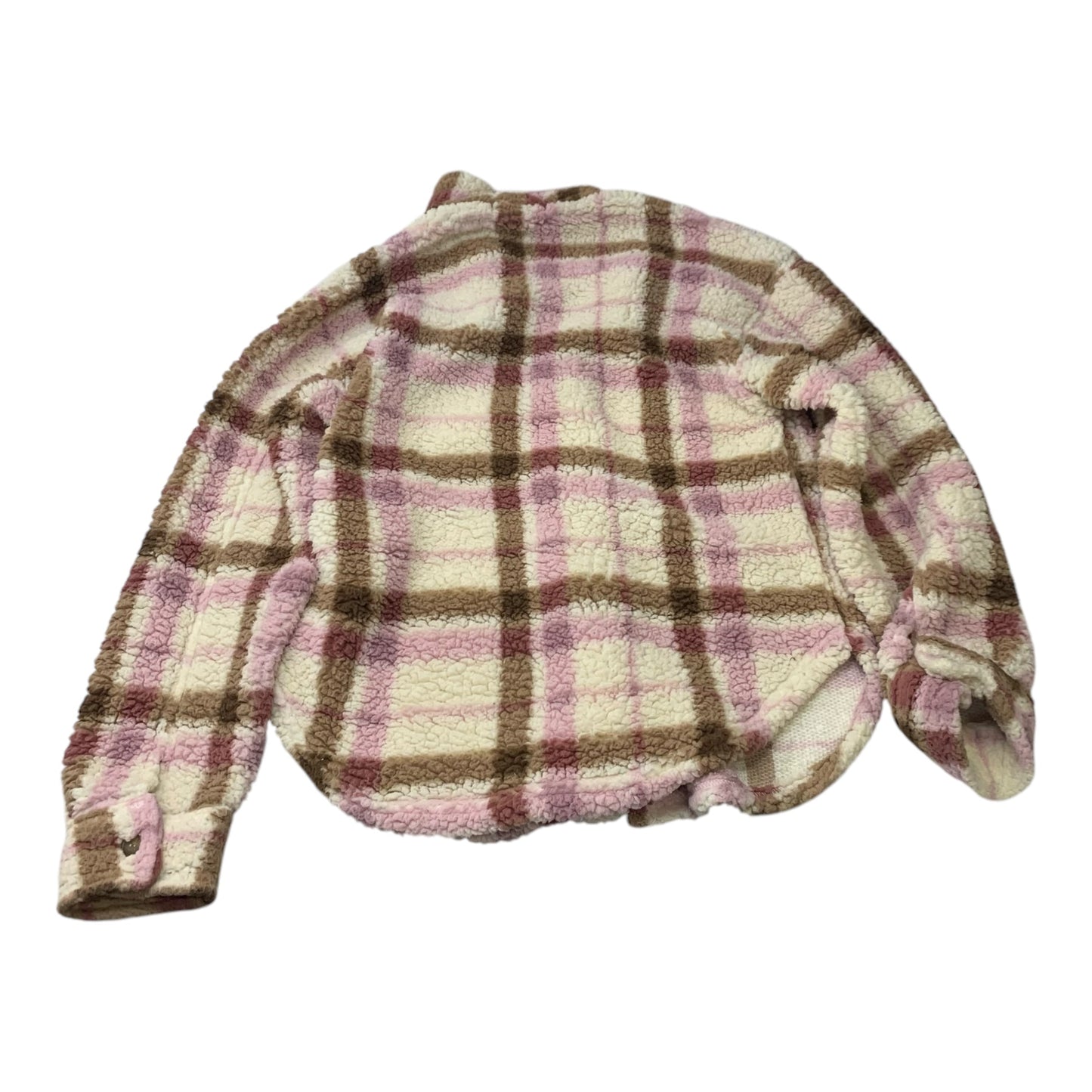 Jacket Shirt By Almost Famous In Brown & Pink, Size: Xl