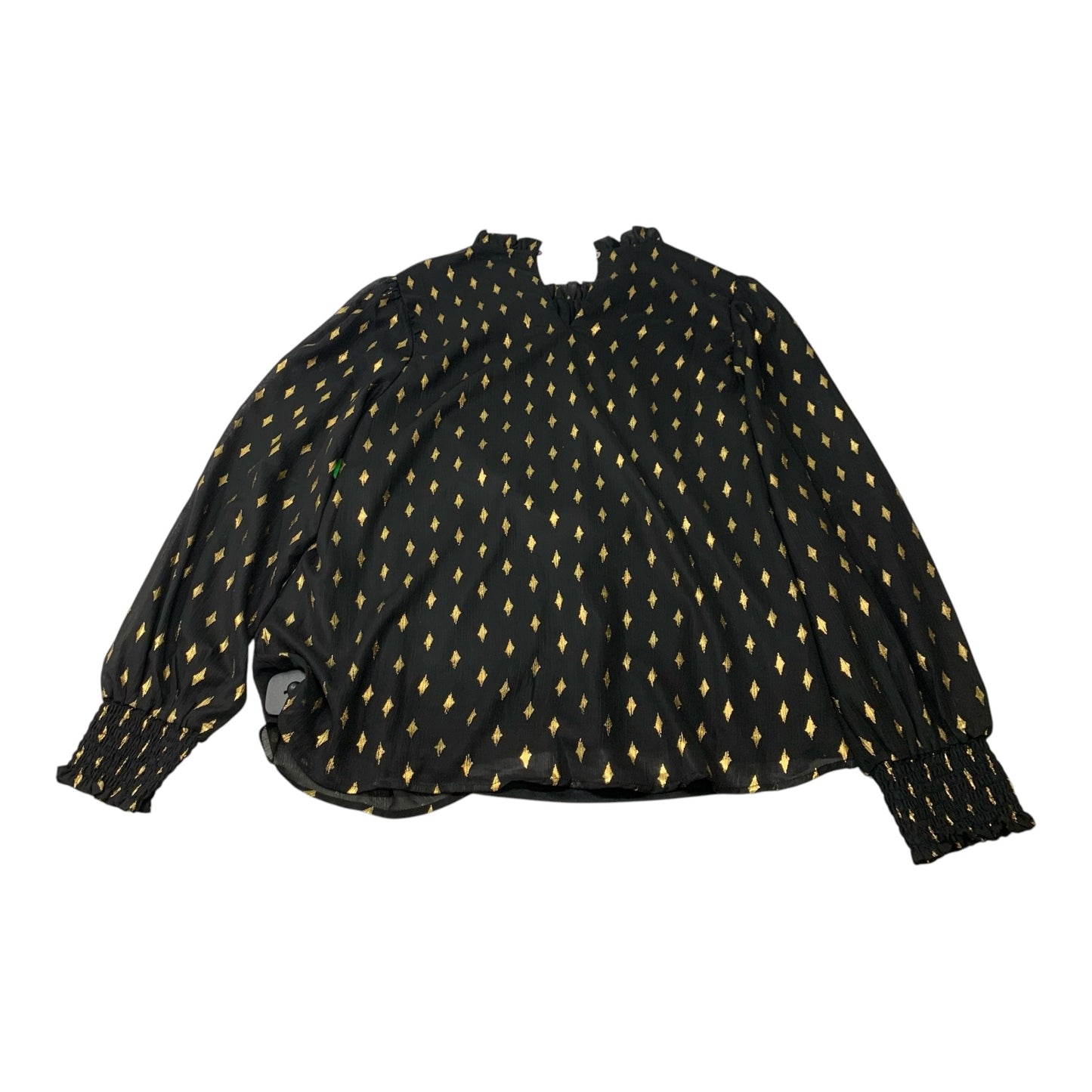 Blouse Long Sleeve By Jodifl In Black & Gold, Size: M