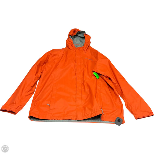 Coat Raincoat By Columbia In Orange, Size: L