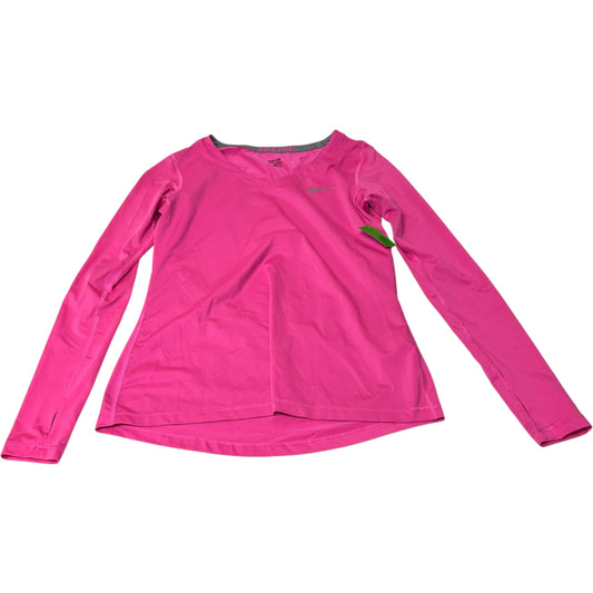 Athletic Top Long Sleeve Crewneck By Nike Apparel In Pink, Size: L