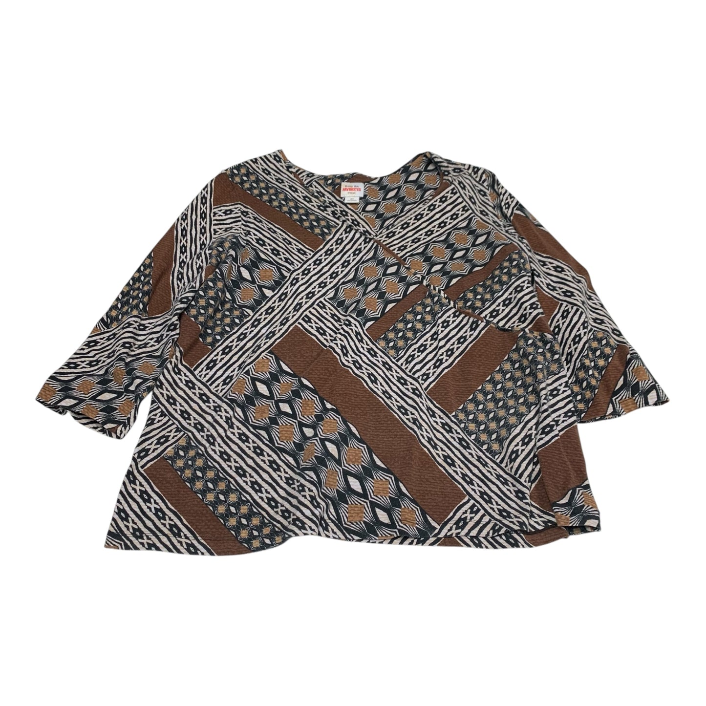 Top 3/4 Sleeve By Ruby Rd In Brown, Size: 3x