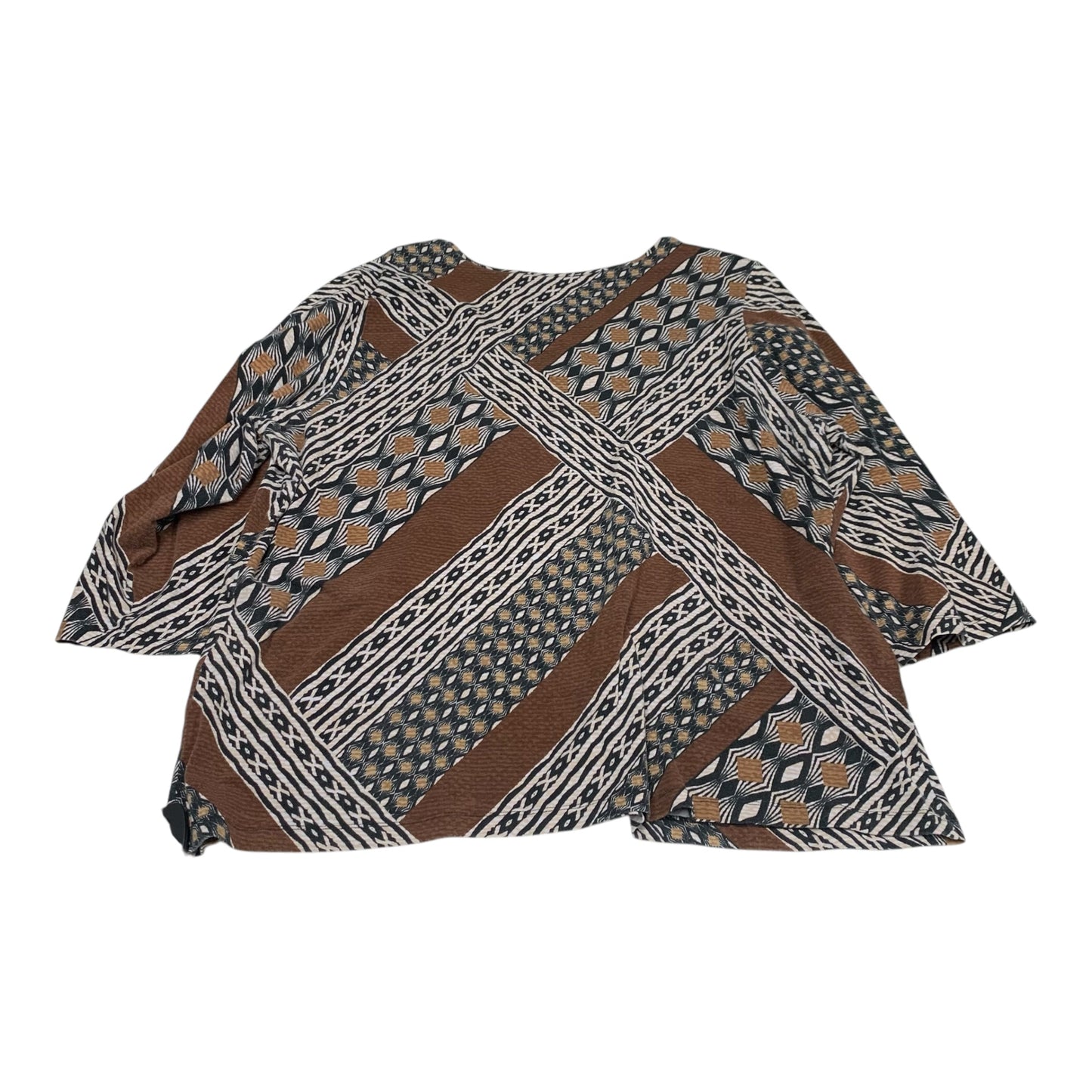 Top 3/4 Sleeve By Ruby Rd In Brown, Size: 3x