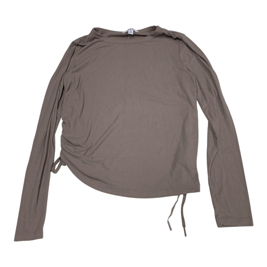 Athletic Top Long Sleeve Crewneck By Joy Lab In Tan, Size: M