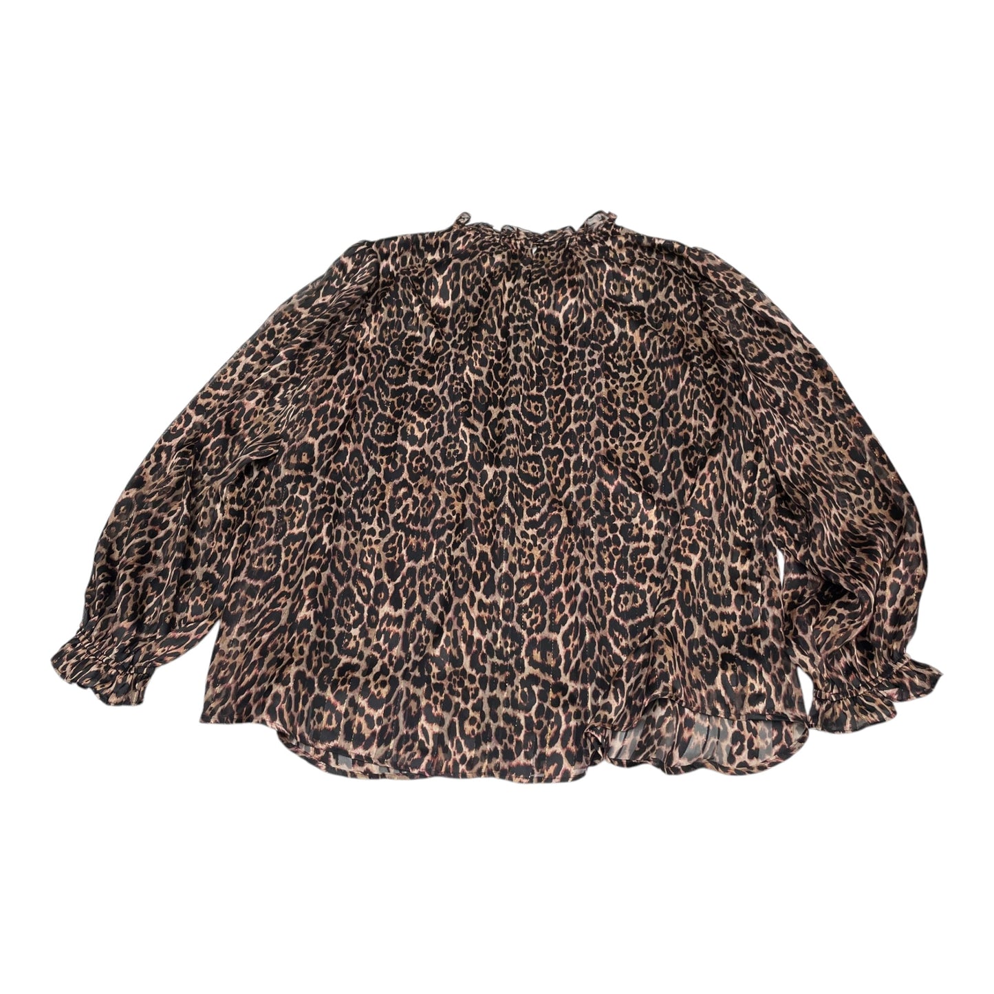 Blouse Long Sleeve By Anne Klein In Animal Print, Size: 1x