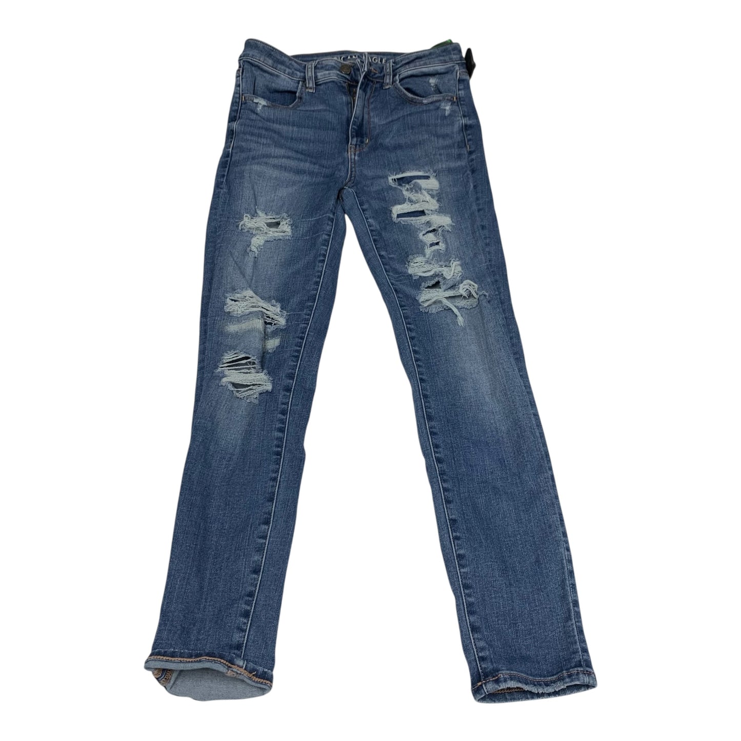 Jeans Skinny By American Eagle In Blue Denim, Size: 8