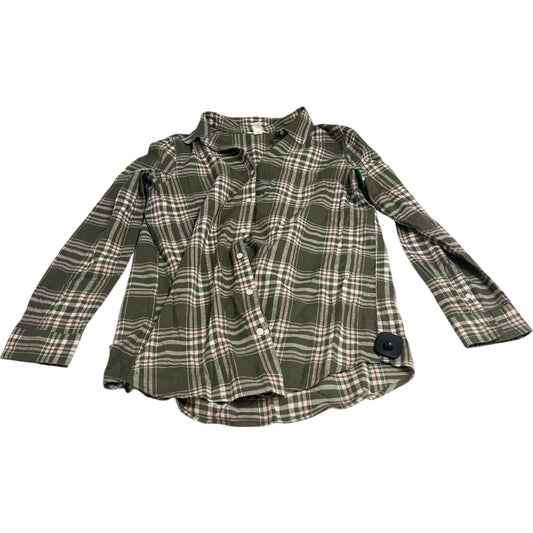 Top Long Sleeve By Caslon In Plaid Pattern, Size: M