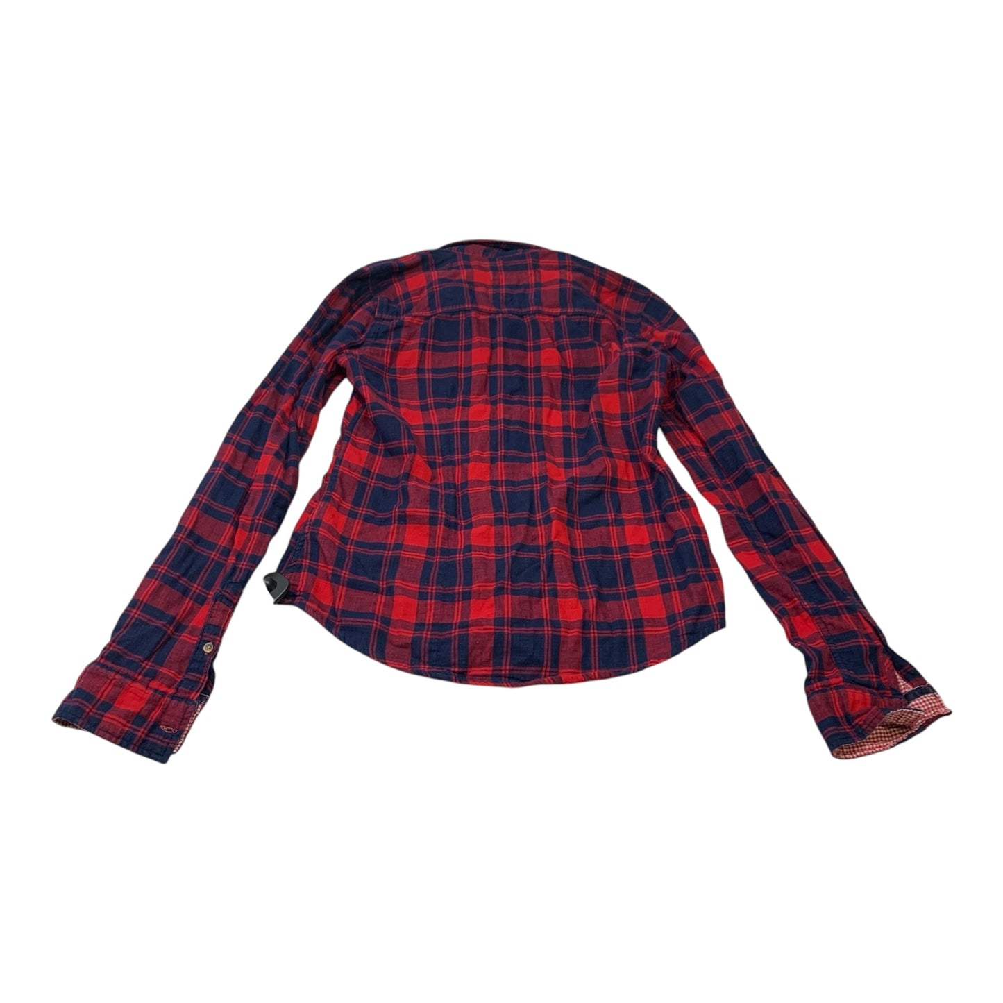 Top Long Sleeve By Abercrombie And Fitch In Plaid Pattern, Size: M