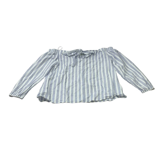 Top 3/4 Sleeve By Maeve In Blue & White, Size: M