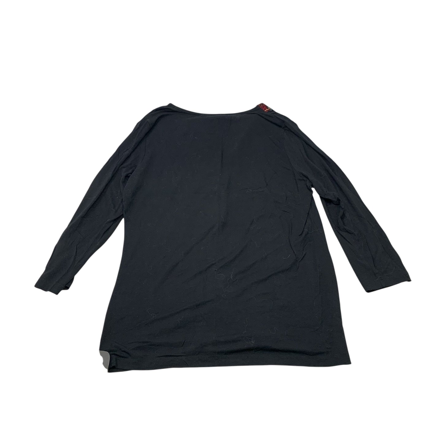 Top Long Sleeve By Design History In Black & Red, Size: L