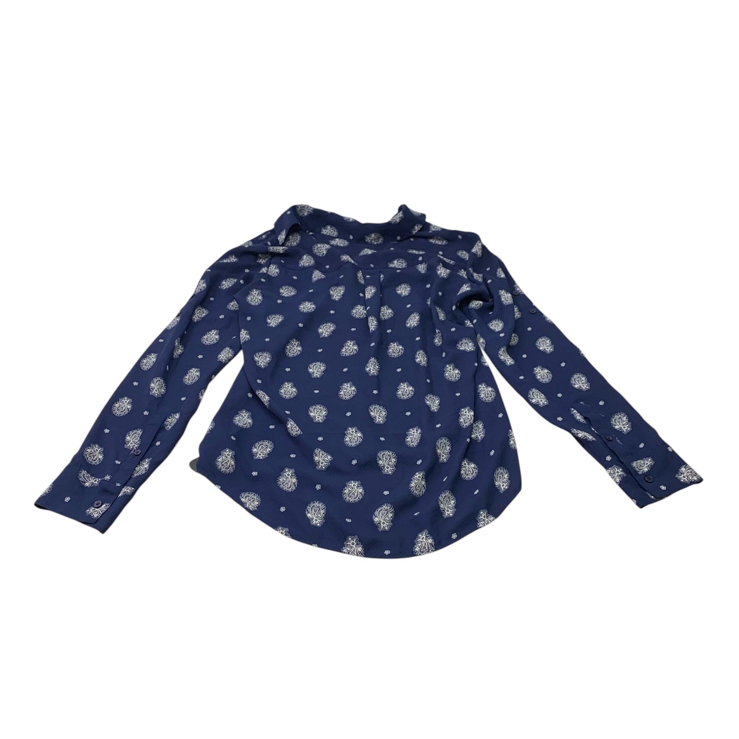 Blouse Long Sleeve By Express In Blue & White, Size: S