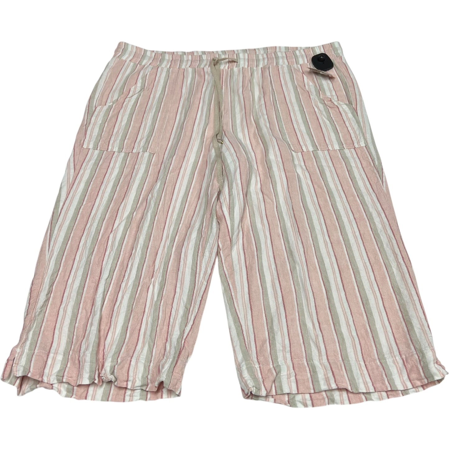 Pants Cropped By Clothes Mentor In Striped Pattern, Size: 2x