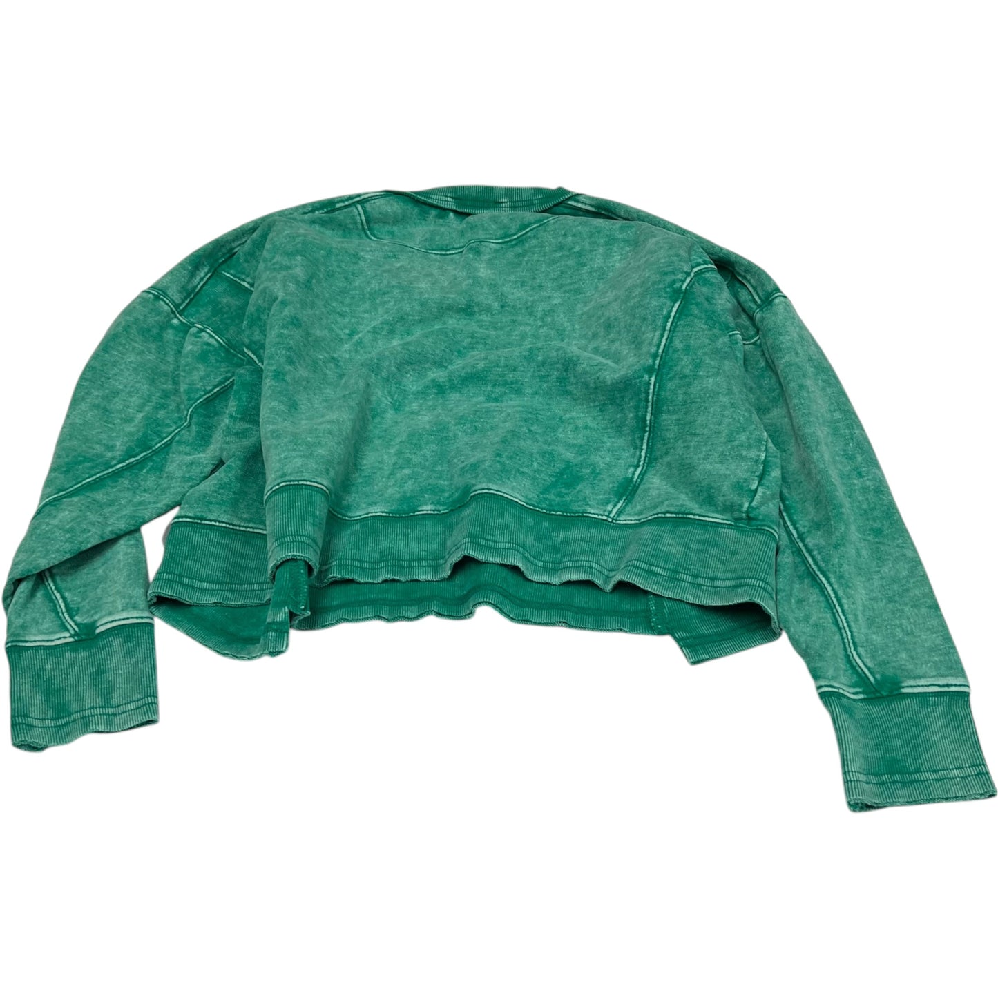 Top Long Sleeve By Zenana Outfitters In Green, Size: S