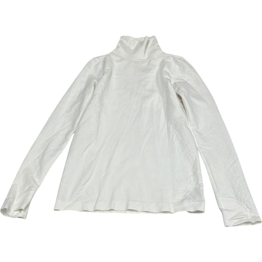 Athletic Top Long Sleeve Collar By Athleta In White, Size: S