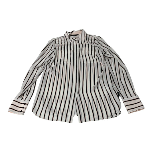 Blouse Long Sleeve By White House Black Market In Striped Pattern, Size: S