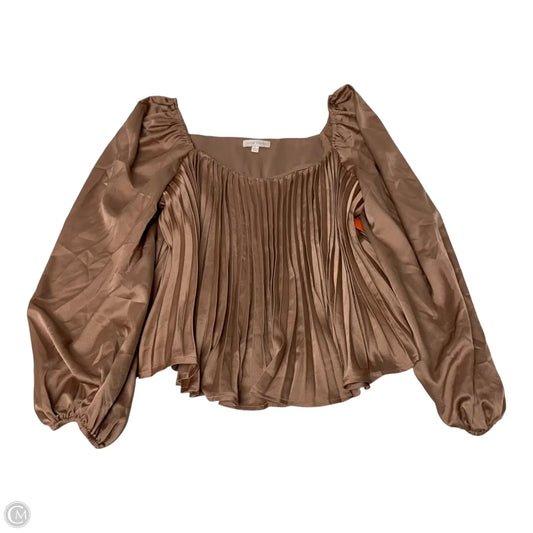 Blouse Long Sleeve By Flying Tomato In Rose Gold, Size: L