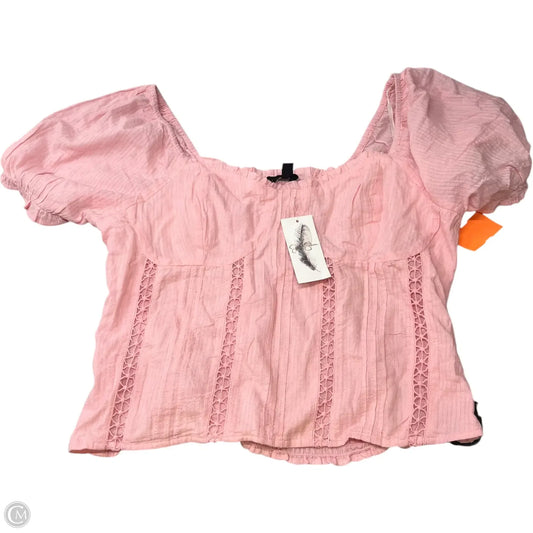 Top Short Sleeve By Jessica Simpson In Pink, Size: L