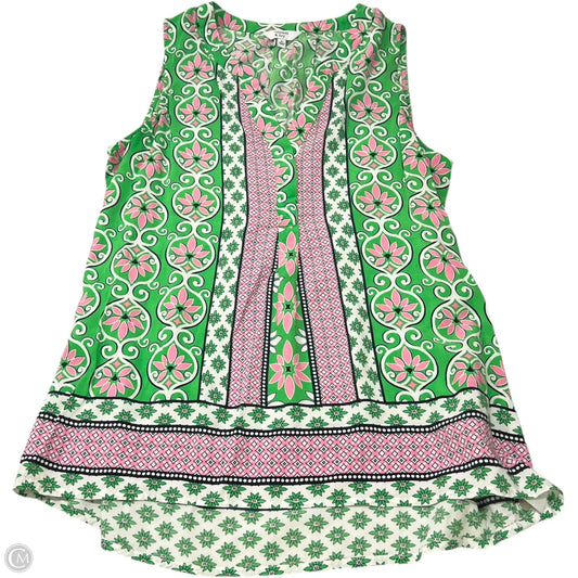 Top Sleeveless By Crown And Ivy In Green & Pink, Size: M