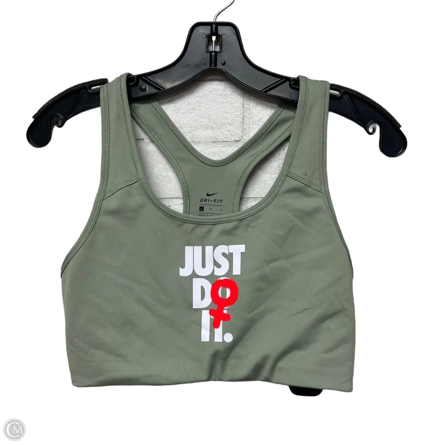 Athletic Bra By Nike Apparel In Green, Size: L