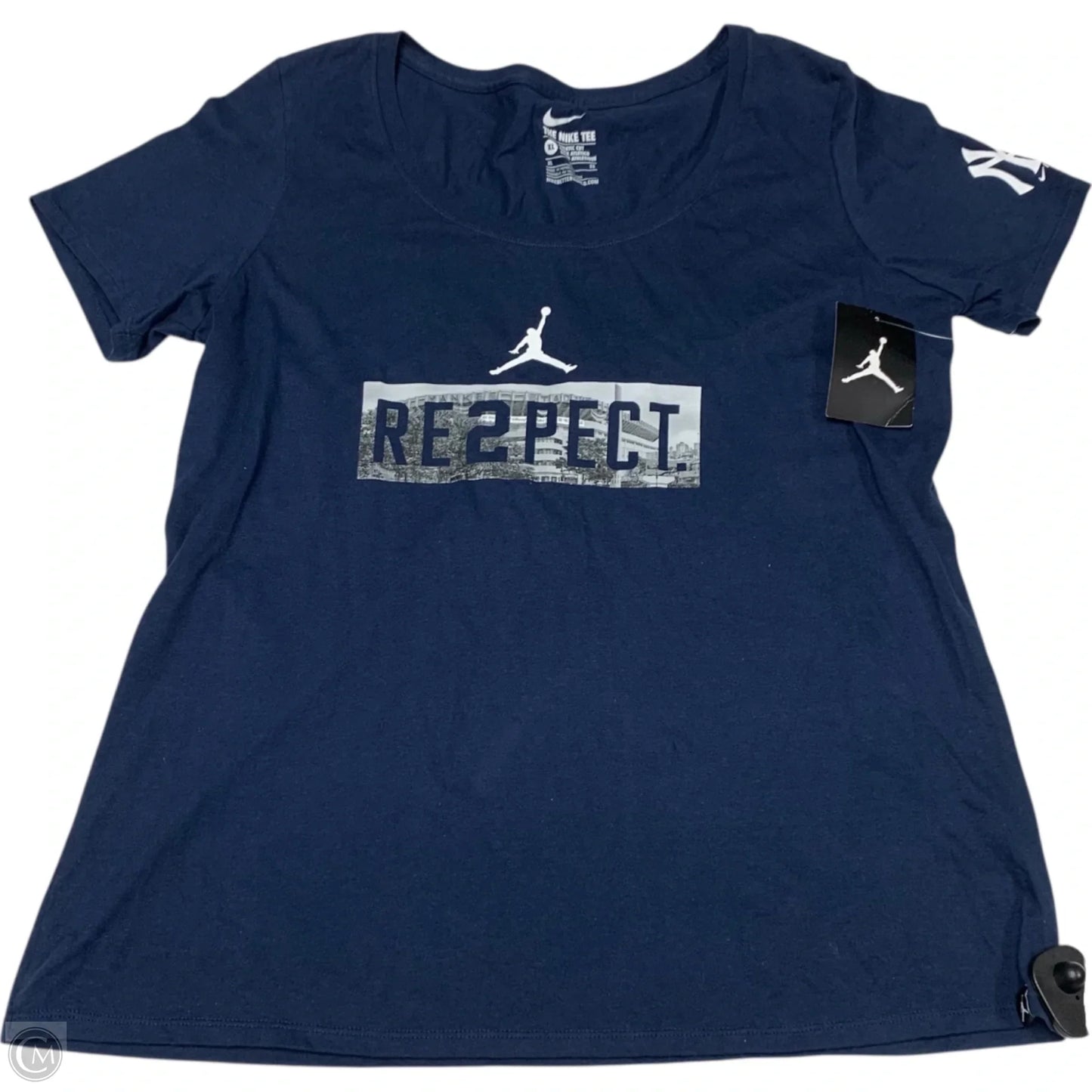 Top Short Sleeve Luxury Designer By Jordan In Navy, Size: Xl