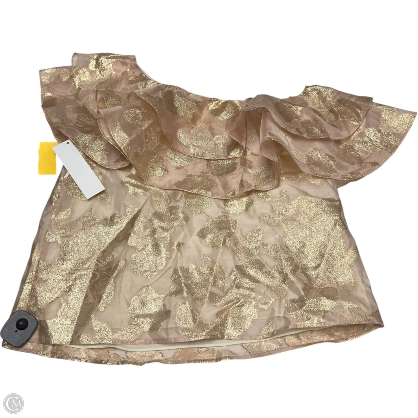 Top Short Sleeve Designer By Lilly Pulitzer In Gold & Pink, Size: M