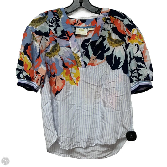 Top Short Sleeve By Maeve In Blue & Orange, Size: Xs
