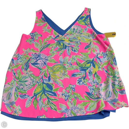 Blouse Designer By Lilly Pulitzer In Blue & Pink, Size: S