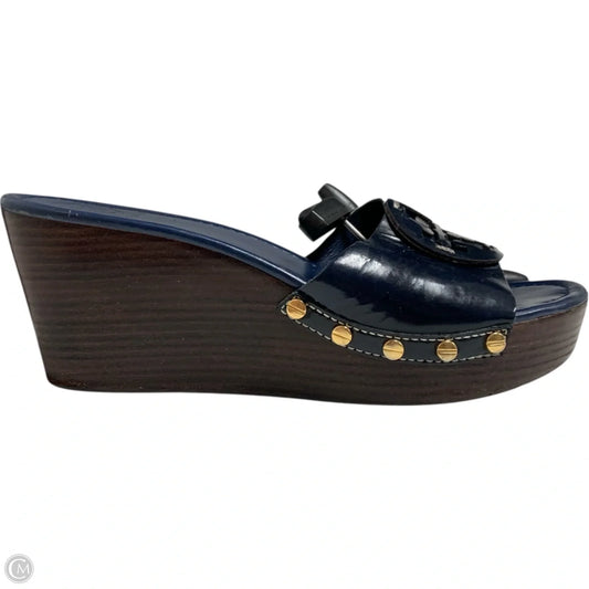 Sandals Designer By Tory Burch In Navy, Size: 9