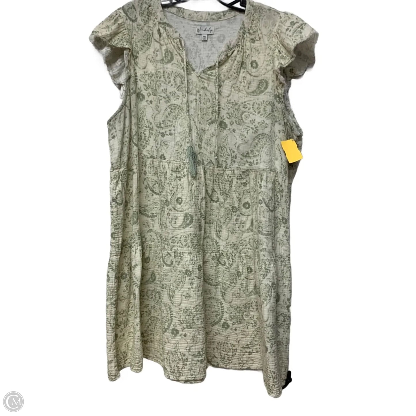 Dress Casual Short By Wonderly In Green & White, Size: 1x