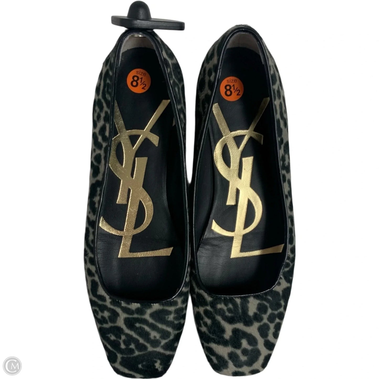 Shoes Luxury Designer By Yves Saint Laurent In Leopard Print, Size: 8.5