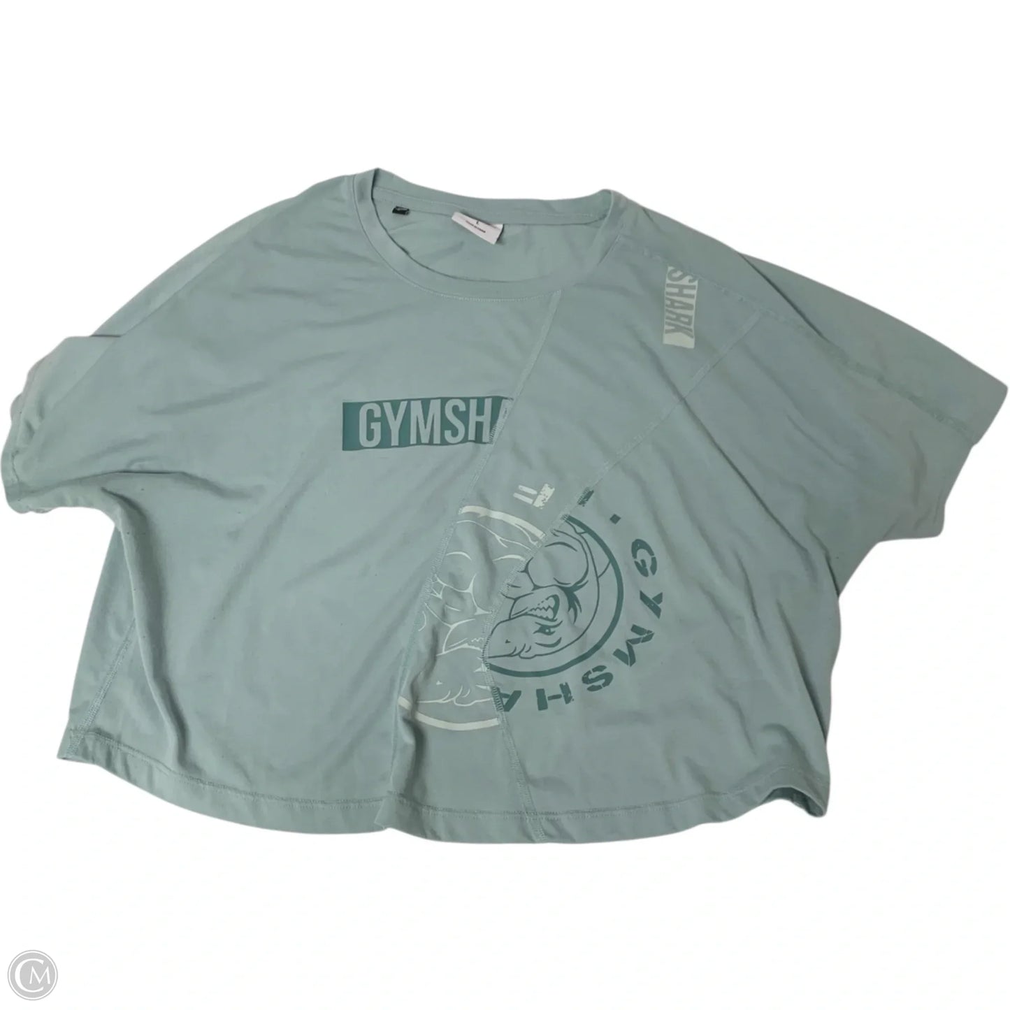 Athletic Top Short Sleeve By Gym Shark In Blue, Size: L