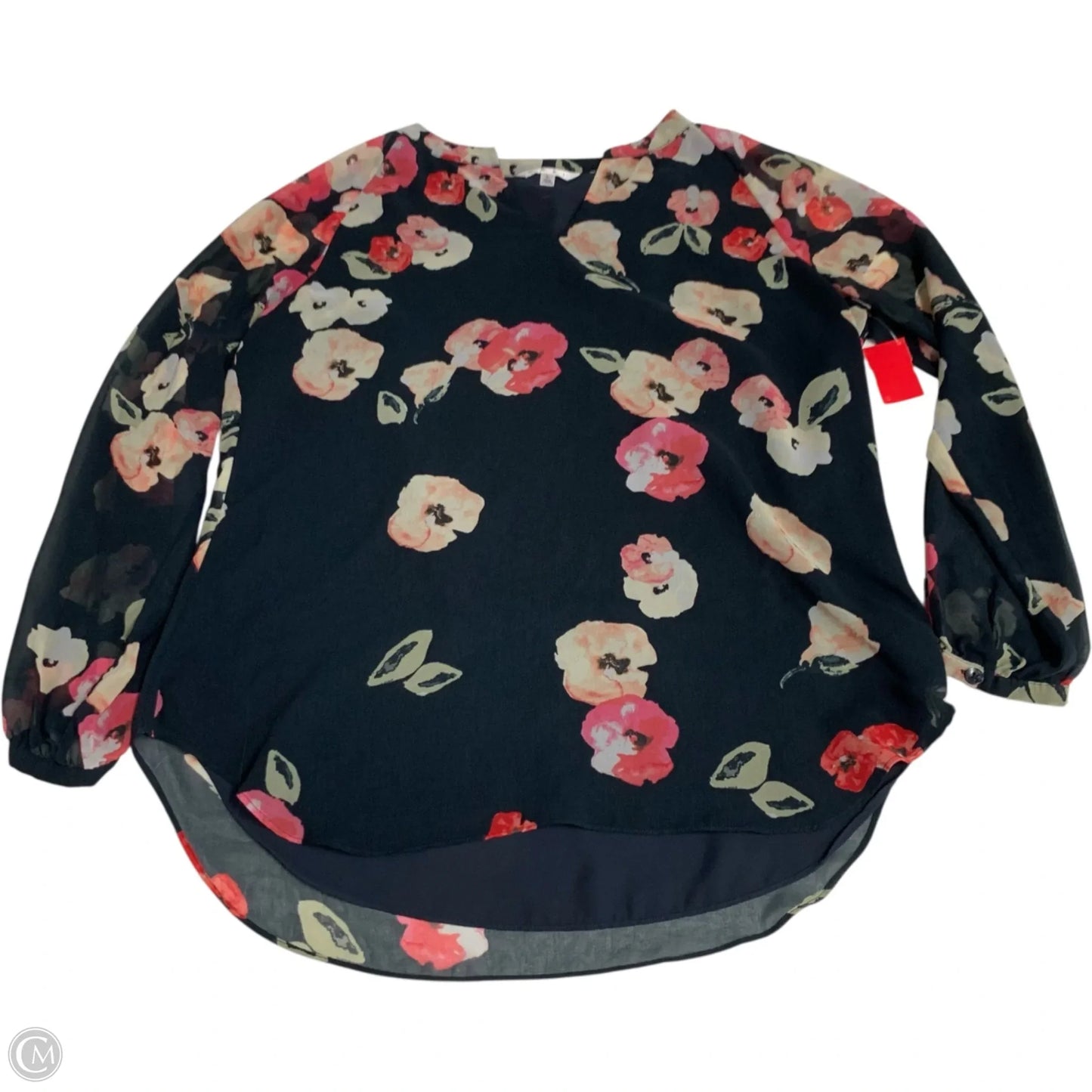 Blouse Long Sleeve By Cabi In Navy, Size: L