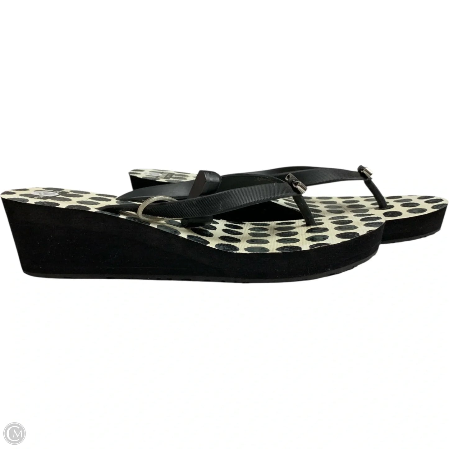 Sandals Designer By Coach In Black & White, Size: 10