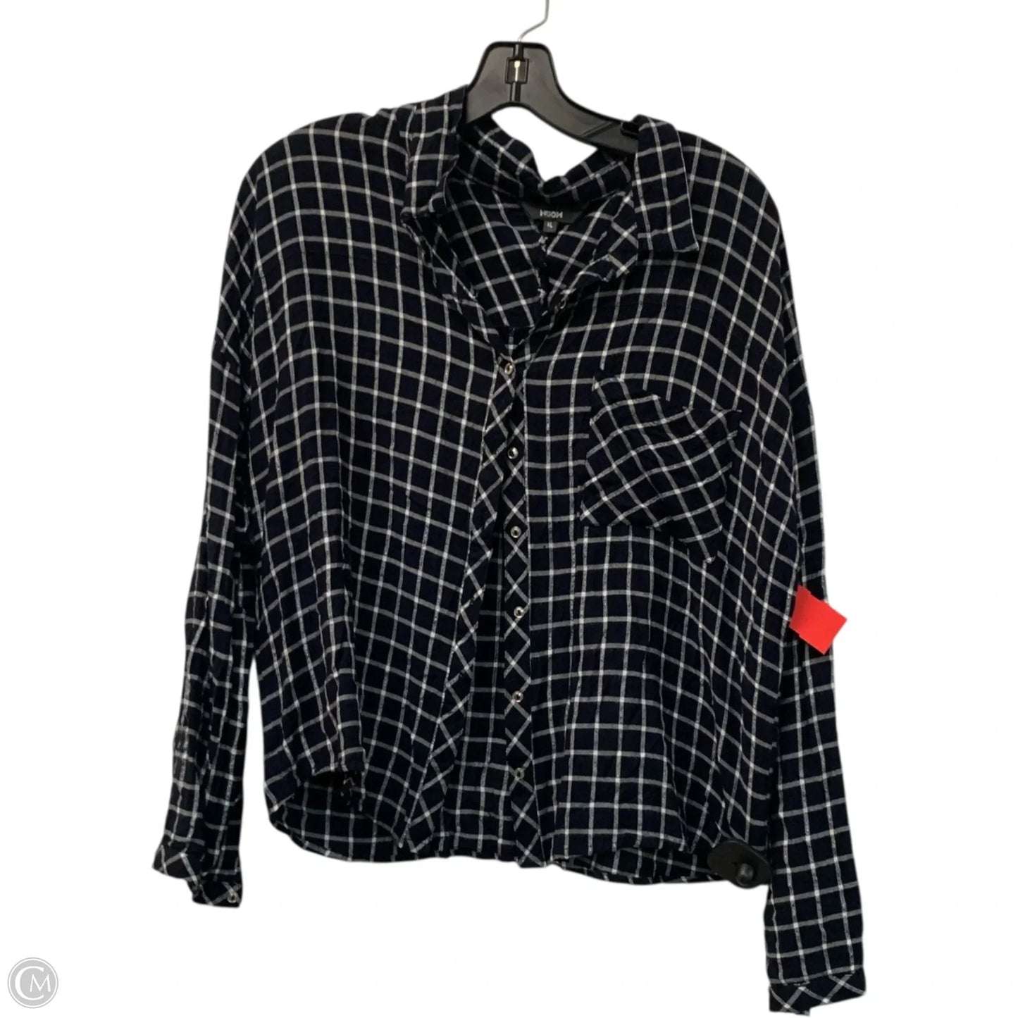 Top Long Sleeve By NUON In Blue & White, Size: Xl