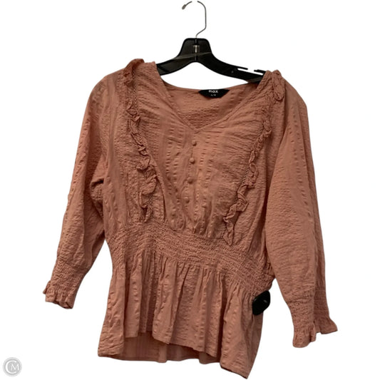 Top Long Sleeve By MAX In Pink, Size: Xl