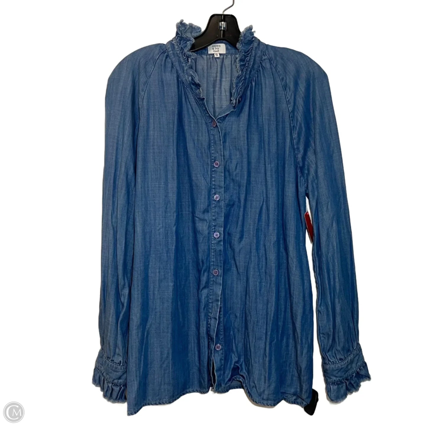 Top Long Sleeve By Crown And Ivy In Blue, Size: S