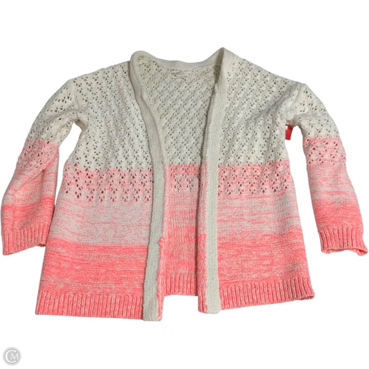Sweater Cardigan By Anthropologie In Pink & White, Size: M
